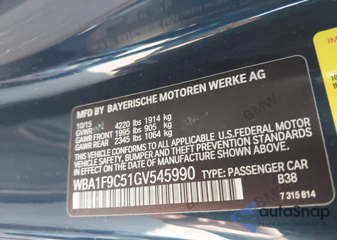 2016 BMW 228I z USA, uszkodzony, nr VIN WBA1F9C51GV545990
